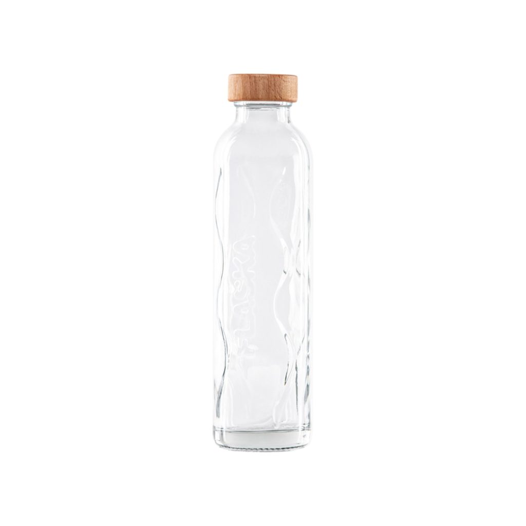 Sustainable and pure glass water bottle design