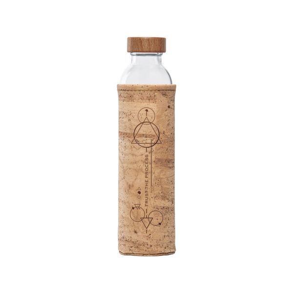 Earth friendly water bottle with Empower Quotes cork sleeve