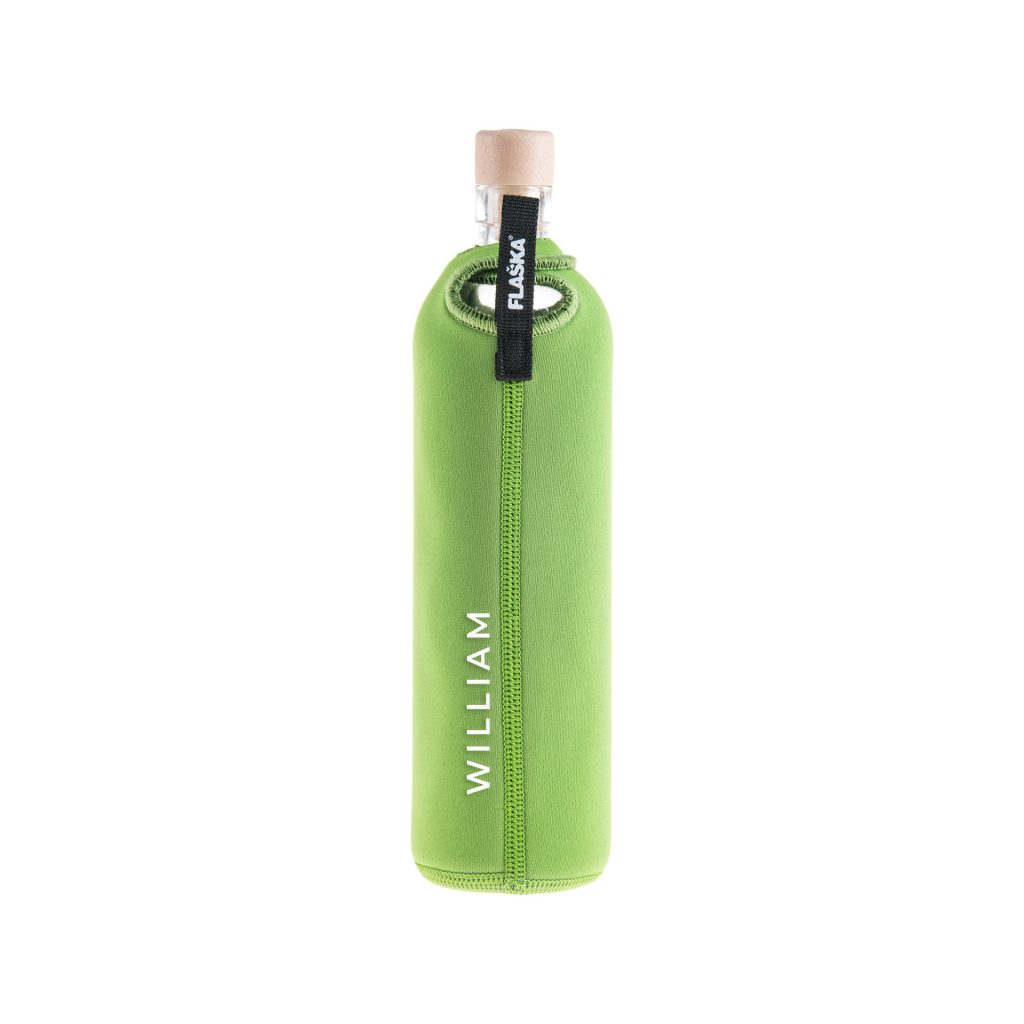 Flaska Lotus eco-friendly structured water bottle with spiritual lotus design neoprene sleeve, back view