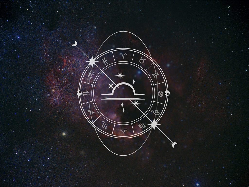 Starry sky with zodiac-inspired line art, showcasing the Flaska structured water bottle Horoscope Collection.