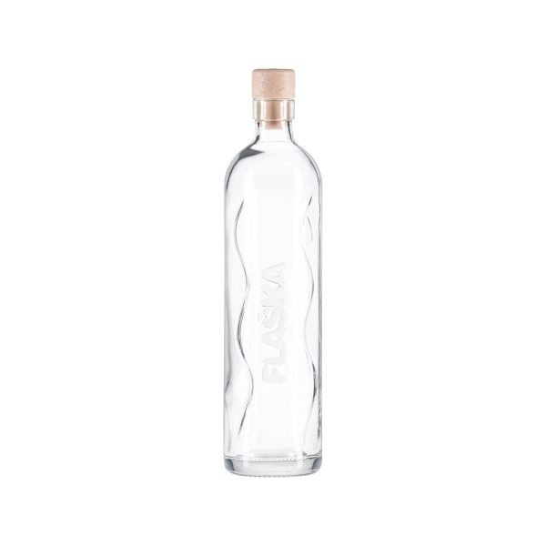 Eco friendly water bottle made of clear glass